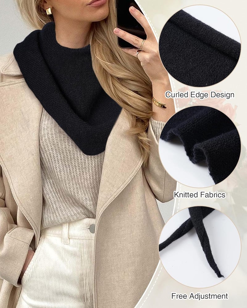 Molans Women Winter Knit Neck Scarf - Warm Crochet Triangle Scarf for Women Girls - Image 5